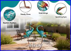 Crane Statues for Garden Decor, Blue Heron Sculptures, Large Birds Lawn Sculptures