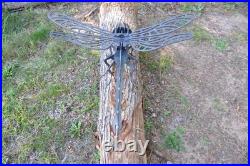 DIY Dragonfly Metal Yard Art Garden Sculpture Outdoor Lawn Decoration CNC Steel