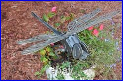 DIY Dragonfly Metal Yard Art Garden Sculpture Outdoor Lawn Decoration CNC Steel