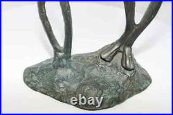 Dancing Frog With Lily Pad Bird Feeder Garden Yard Statue Sculpture Metal