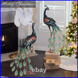 Decor Outdoor Statues Metal Peacock Decor for Outside Garden