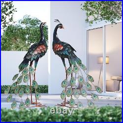 Decor Outdoor Statues Metal Peacock Decor for Outside Garden