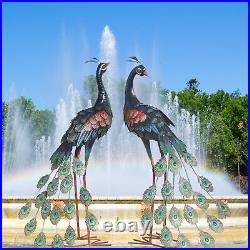 Decor Outdoor Statues Metal Peacock Decor for Outside Garden