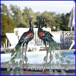 Decor Outdoor Statues Metal Peacock Decor for Outside Garden