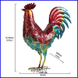 Decor Solar Metal Rooster Animal Lights Garden Sculptures Art Decor Outdoor