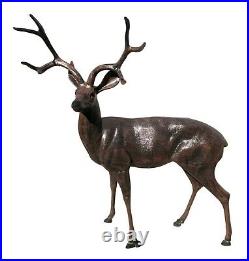 Deer Buck & Deer Doe Aluminum Outdoor Statues