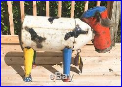 EE i EE i O Cow Reclaimed Metal Yard Sculpture Signed