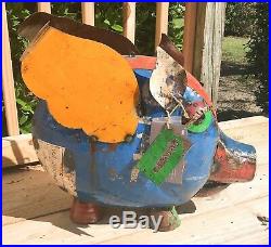 EE i EE i O When Pigs Fly Reclaimed Metal Yard Sculpture Large Signed