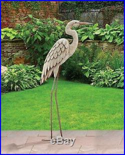 Egret Statue Sculpture Garden Bird Yard Art Decor Lawn Home Crane Porch Ornament