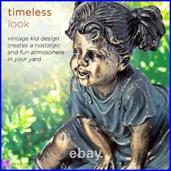 Elegant 26 Bronze Finish Outdoor Statue Girl and Boy for Timeless Appeal
