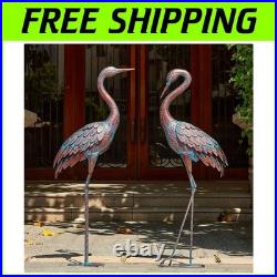 Elegant Heron Decor, Standing Bird Art for Outdoor, Set of 2