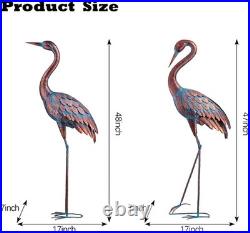 Elegant Heron Decor, Standing Bird Art for Outdoor, Set of 2