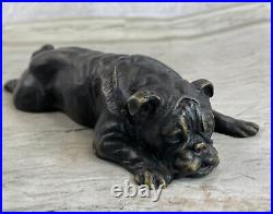 English Bulldog Garden Yard Outdoor Indoor Bronze Statue Sculpture Hand Made Art