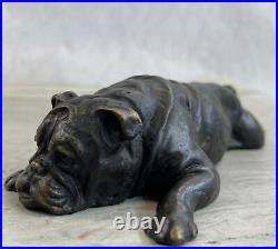 English Bulldog Garden Yard Outdoor Indoor Bronze Statue Sculpture Hand Made Art