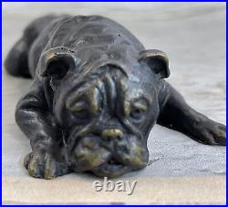 English Bulldog Garden Yard Outdoor Indoor Bronze Statue Sculpture Hand Made Art