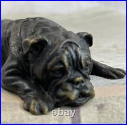 English Bulldog Garden Yard Outdoor Indoor Bronze Statue Sculpture Hand Made Art