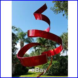 Extra Large Metal Sculpture Modern Red Abstract Yard Art Garden Decor Jon Allen