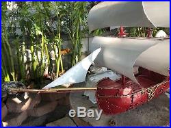 Fab Huge Heavy! Welded 3'x3' Tall Ship Sail Boat Patio Home Metal Yard Home Art