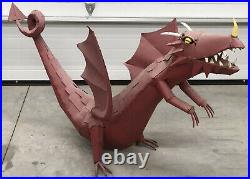 Faded Red Metal Dragon Yard Art Sculpture Ornament 58 Length 25 Wingspan