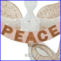 Festive Christmas Angel Peace Sign 108 In. Warm White LED Lights Yard Home Decor