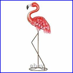Flamingo Garden Statue for Yard Decorations Wood & Metal Flamingo Flamingo