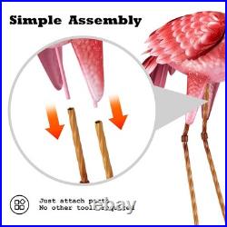 Flamingo Garden Statues and Sculptures, Metal Birds Yard Art Outdoor Statue