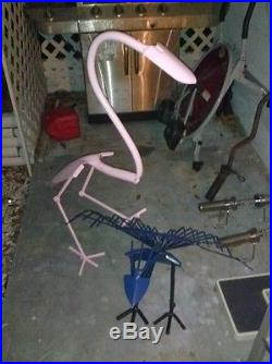 Flamingo Metal Shovel Bird, Yard Art, Garden scuplture