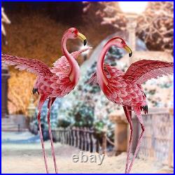 Flamingo Yard Decorations Tall Birds Garden Statues and Sculpture Natelf Pink