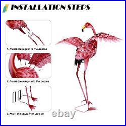 Flamingo Yard Decorations Tall Birds Garden Statues and Sculpture Natelf Pink