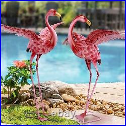 Flamingo Yard Decorations Tall Birds Garden Statues and Sculpture Natelf Pink