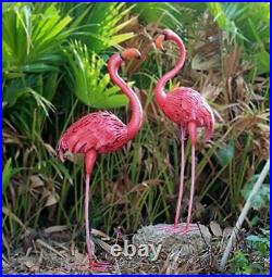 Flamingos Garden Statues And Sculptures Outdoor Metal Birds Yard Art For Home Pa