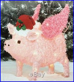 Flying Pig Yard Décor Light Up Pig Christmas Decoration by Holiday Time