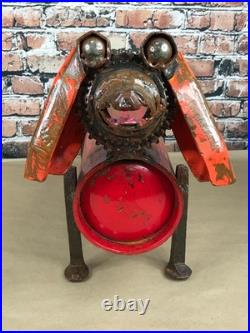 Folk Art Dog Yard Art Scrap Metal Junkyard Steel Welded Garden Decor 25