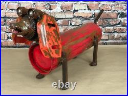 Folk Art Dog Yard Art Scrap Metal Junkyard Steel Welded Garden Decor 25