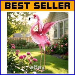 Freestanding Flamingo Statues with U-Shaped Stakes for Stable Yard Decoration