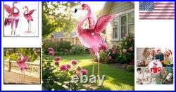 Freestanding Flamingo Statues with U-Shaped Stakes for Stable Yard Decoration