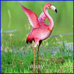 Freestanding Flamingo Statues with U-Shaped Stakes for Stable Yard Decoration