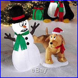 Funny Christmas Snowman And Dog Outdoor Yard Decor Xmas Holiday Inflatables New
