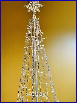 GE ITwinkle 7.5 Star White Metal Christmas tree 300 Bright lights Yard Decor