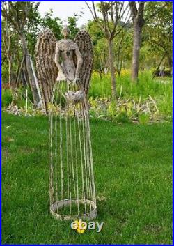 Garden Angel Statue Decor Rustic Metal Angel Sculpture Garden Yard Art Heavenly
