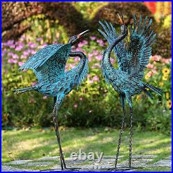 Garden Crane Sculptures & Statues, Blue Heron Decor Outdoor Large Bird Yard Art