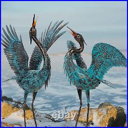 Garden Crane Sculptures & Statues Blue Heron Decor Outdoor Large Bird Yard Art