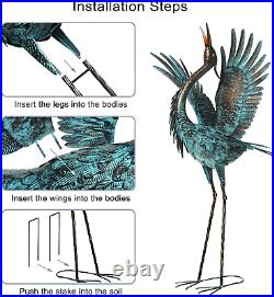 Garden Crane Sculptures & Statues, Blue Heron Decor Outdoor Large Bird Yard Art