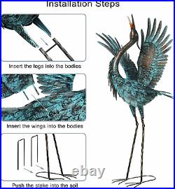 Garden Crane Sculptures & Statues Blue Heron Decor Outdoor Large Bird Yard Art