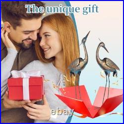 Garden Crane Statues Blue Heron Metal Yard Art Outdoor Decoration, Large Sculp