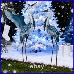 Garden Decor Blue Heron Metal Yard Art, 38-42 Large Metal Cranes Sculptures &