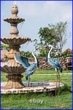 Garden Decor Blue Heron Sculptures Yard Art Decor, 37-40.7 Large Metal