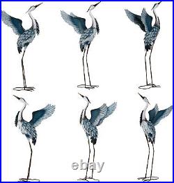 Garden Decor Blue Heron Sculptures Yard Art Decor, 37-40.7 Large Metal Cranes