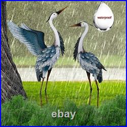 Garden Decor Heron Metal Yard Art, 38-42 Metal Cranes Sculptures & Large Blue