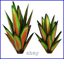 Garden Decor Outdoor Metal Green Agave Yard Art Handmade Rustic Cactus Plant